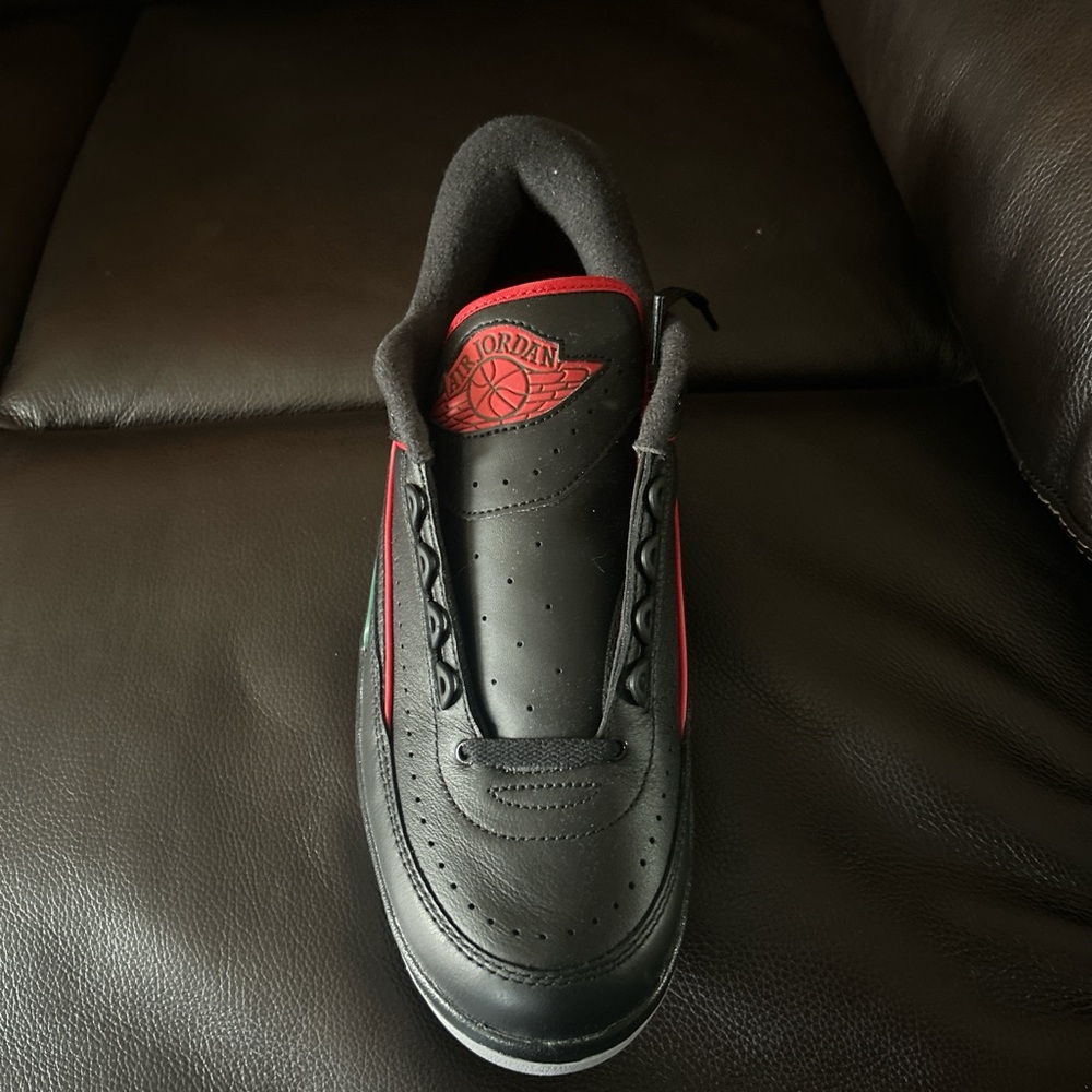 Nike Air Jordan 2 Retro Low Men’s Shoe (Black/Fir/Cement Grey/Fire Red) View 2